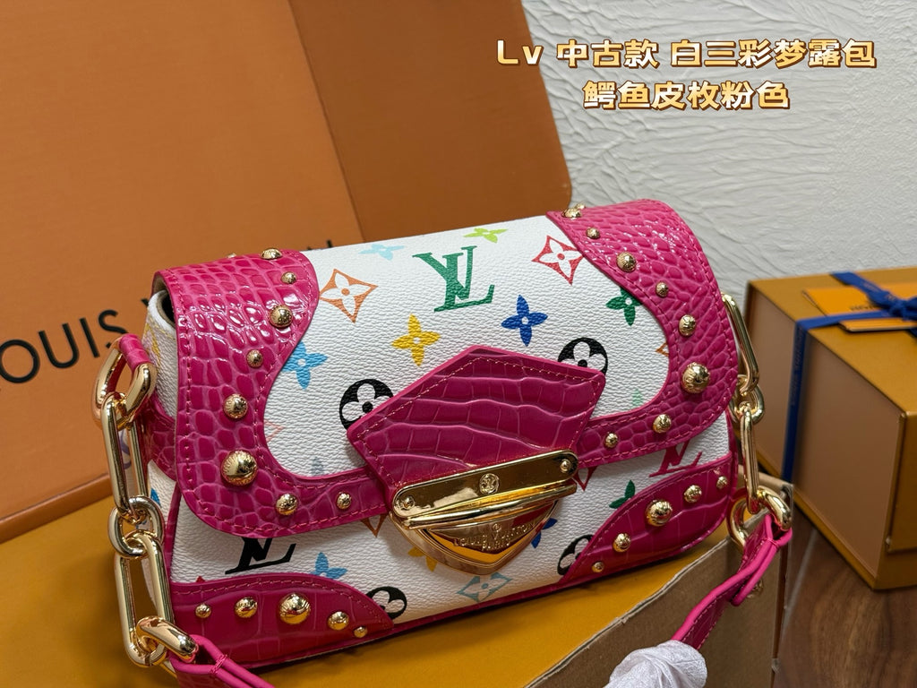 Pre-Order | Studded Multicolour Shoulder Bag – White & Pink