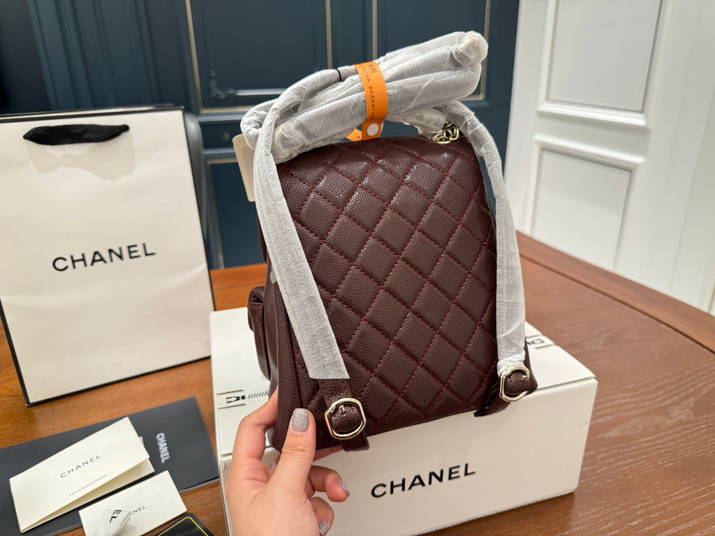 Pre-Order | Quilted Mini Backpack – Burgundy