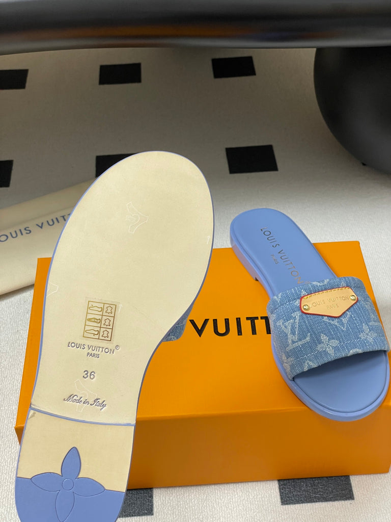 Pre-Order | Denim Slide Sandals – Blue