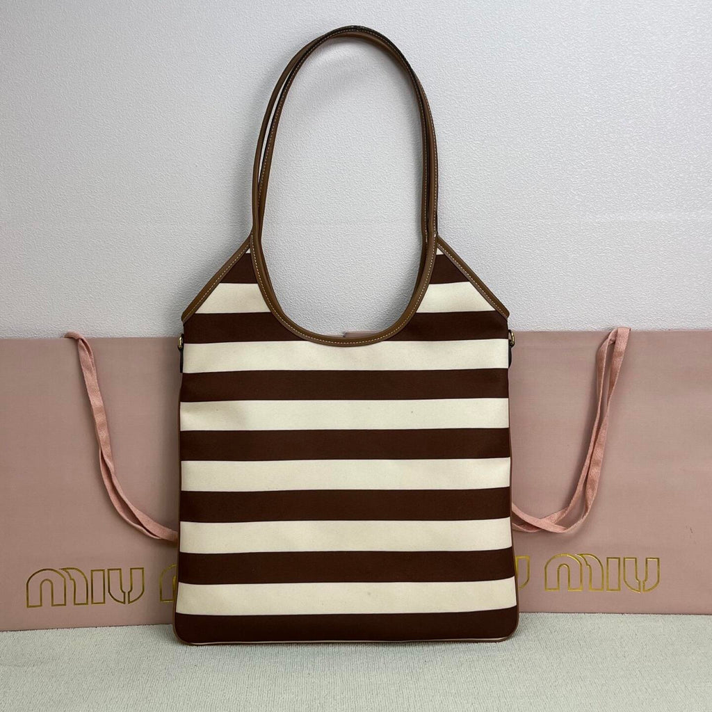 Pre-Order | Brown & Cream Striped Tote Bag