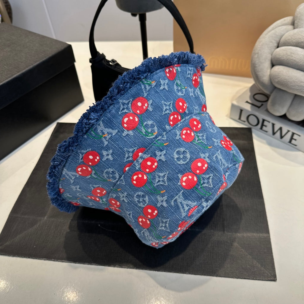 Pre-Order | Print Denim Bucket Hat – Blue