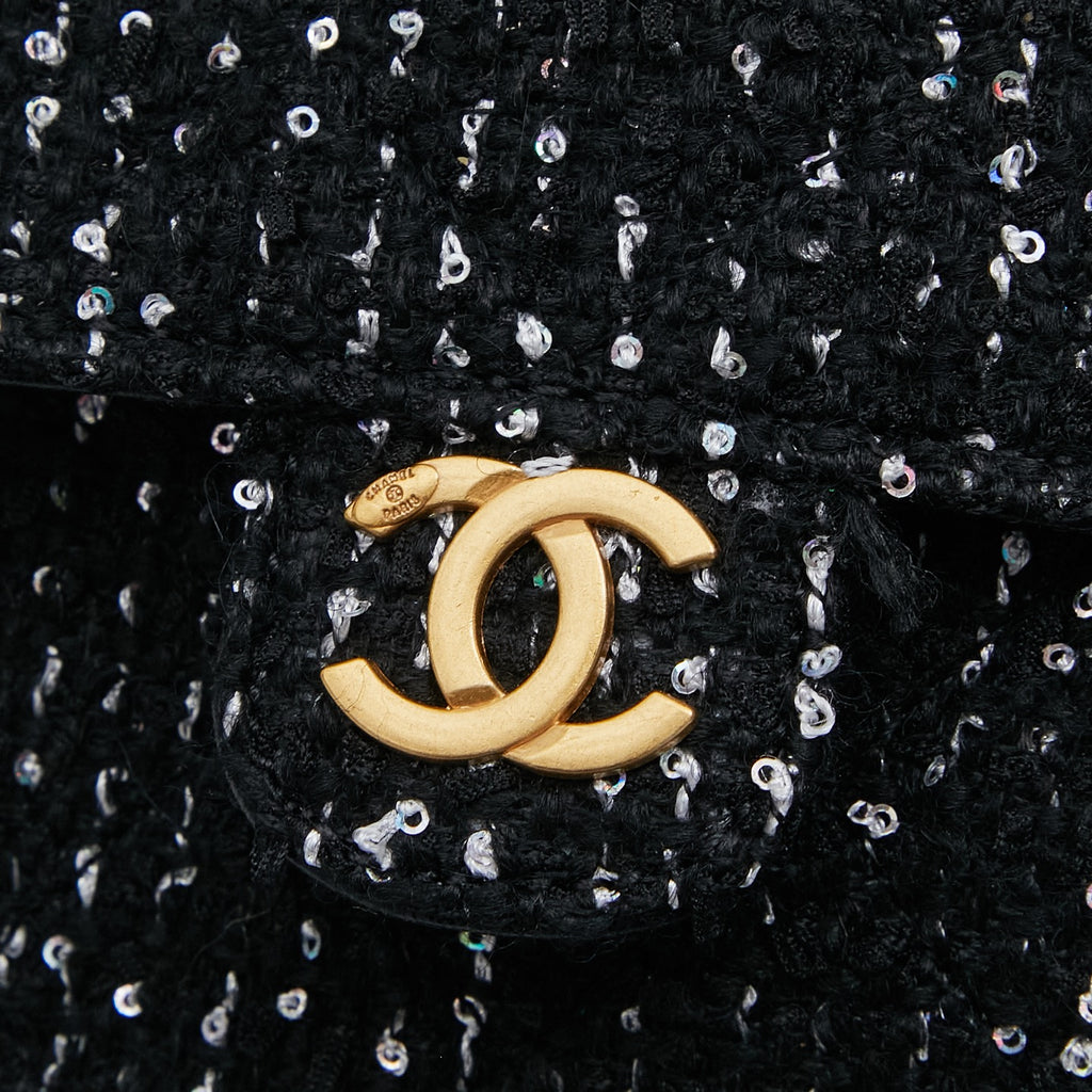 Black Tweed Chain Shoulder Bag – Pre-Order