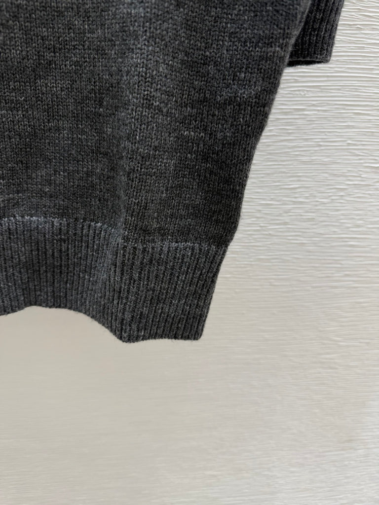 Pre-Order | Cropped Grey Knit Short Sleeve Top