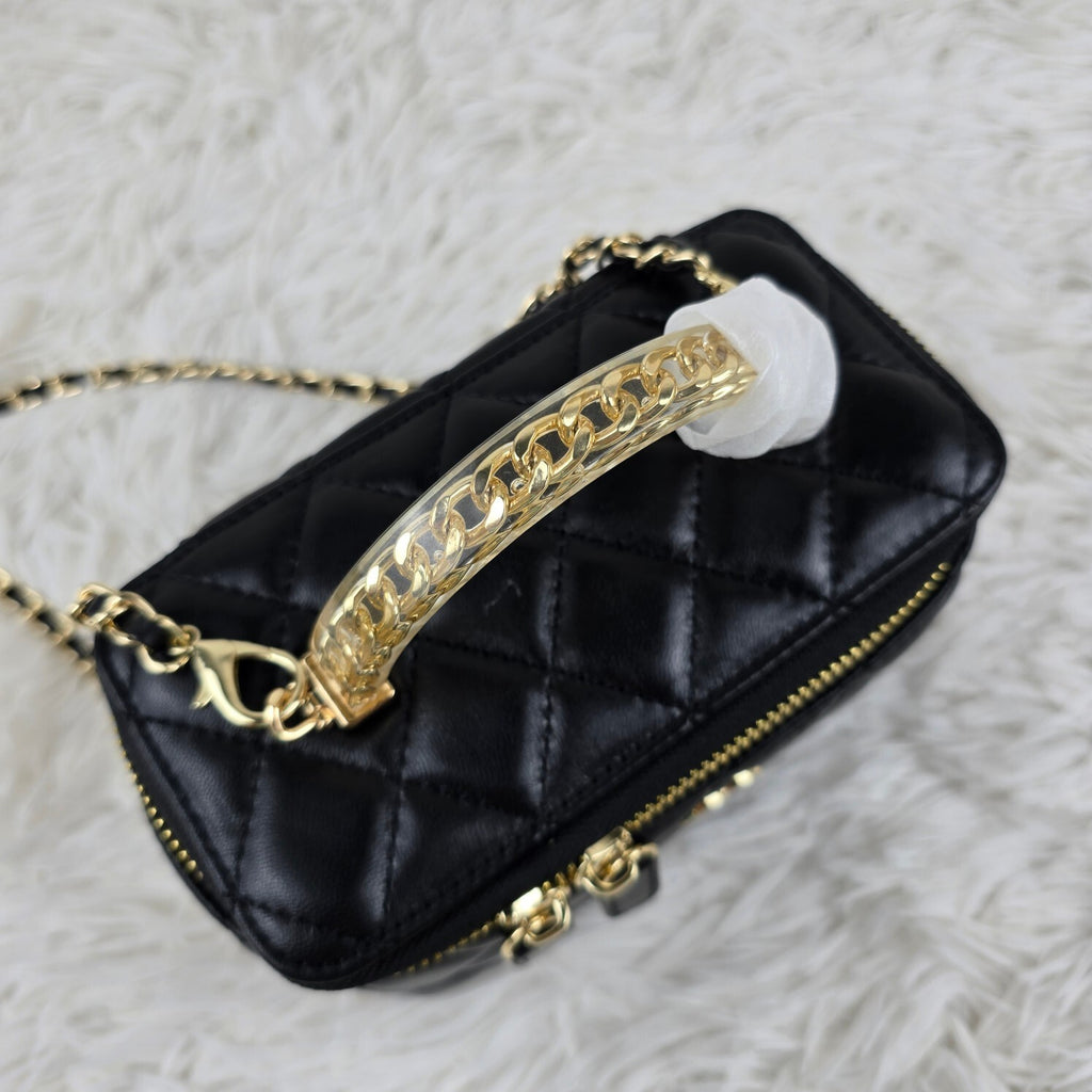 Pre-Order | Black Mini Vanity Bag with Gold Chain Handle