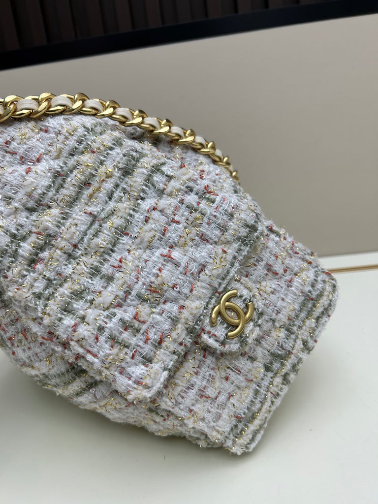 Pre-Order | Tweed Quilted Chain Shoulder Bag – Multi