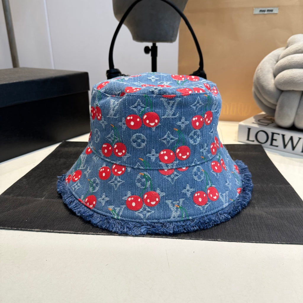 Pre-Order | Print Denim Bucket Hat – Blue