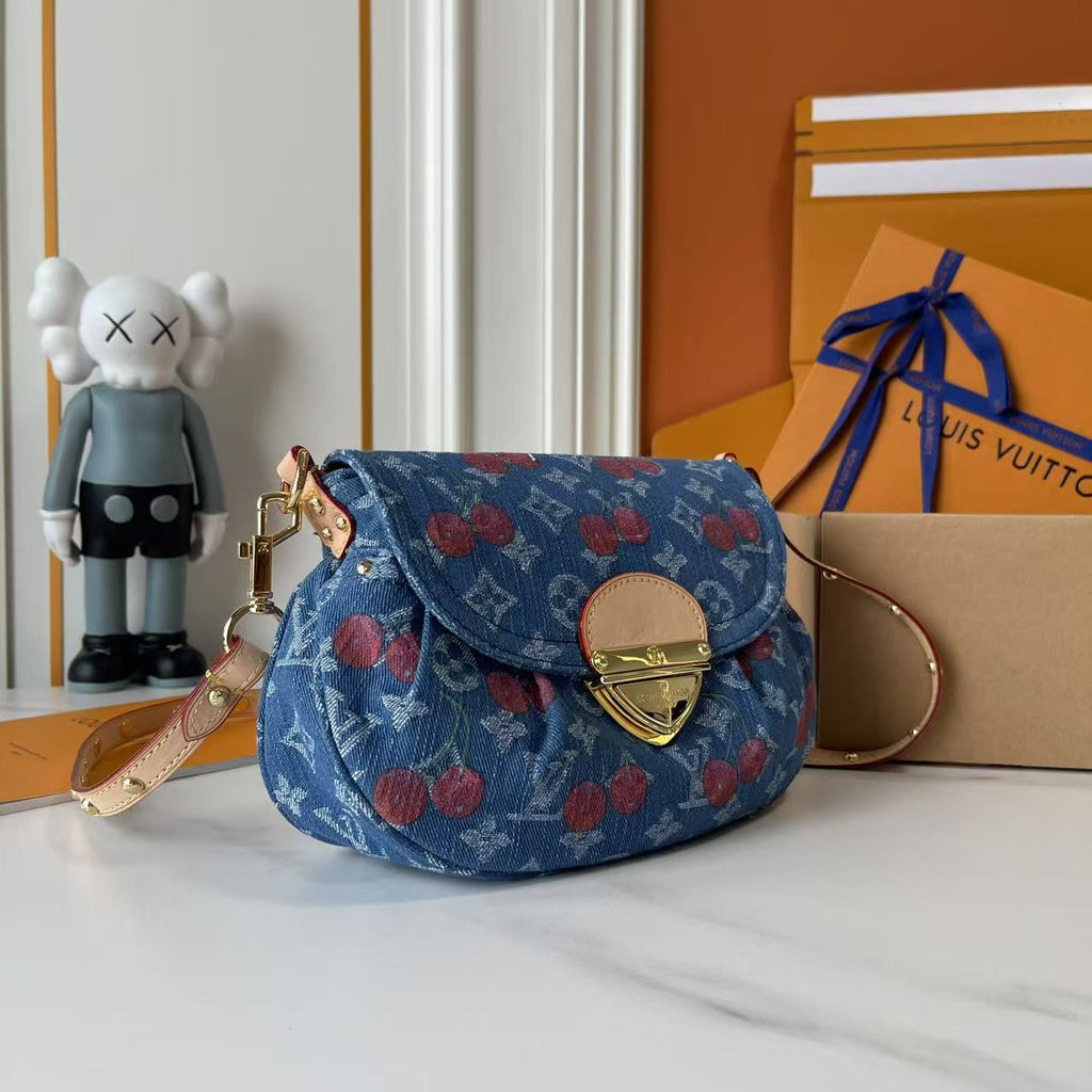 Pre-Order | Print Denim Shoulder Bag – Blue