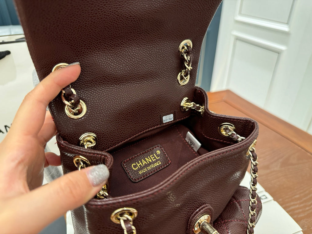 Pre-Order | Quilted Mini Backpack – Burgundy