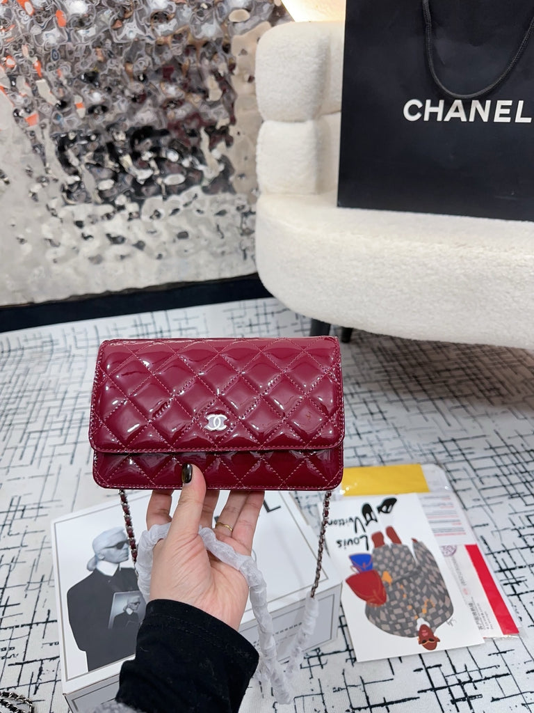 PRE-ORDER | Patent Cross Body Bag in Black or Burgundy