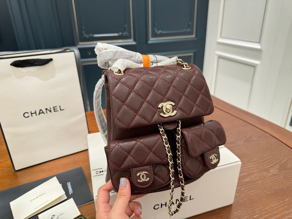 Pre-Order | Quilted Mini Backpack – Burgundy