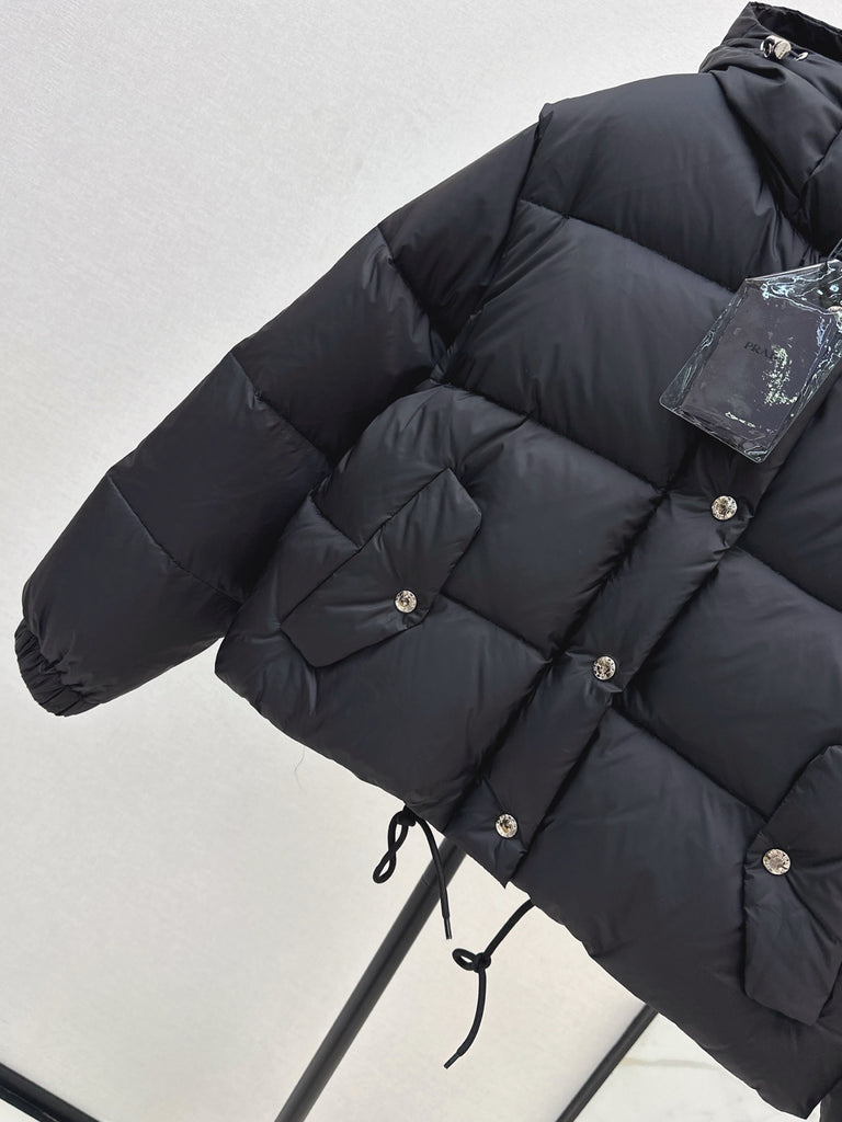 PRE ORDER Black Cropped Puffer Jacket