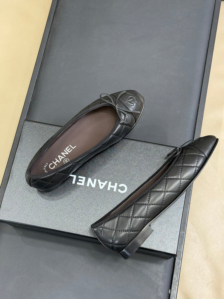 Quilted Black Ballet Flats – Pre-Order