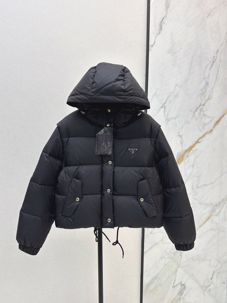 PRE ORDER Black Cropped Puffer Jacket