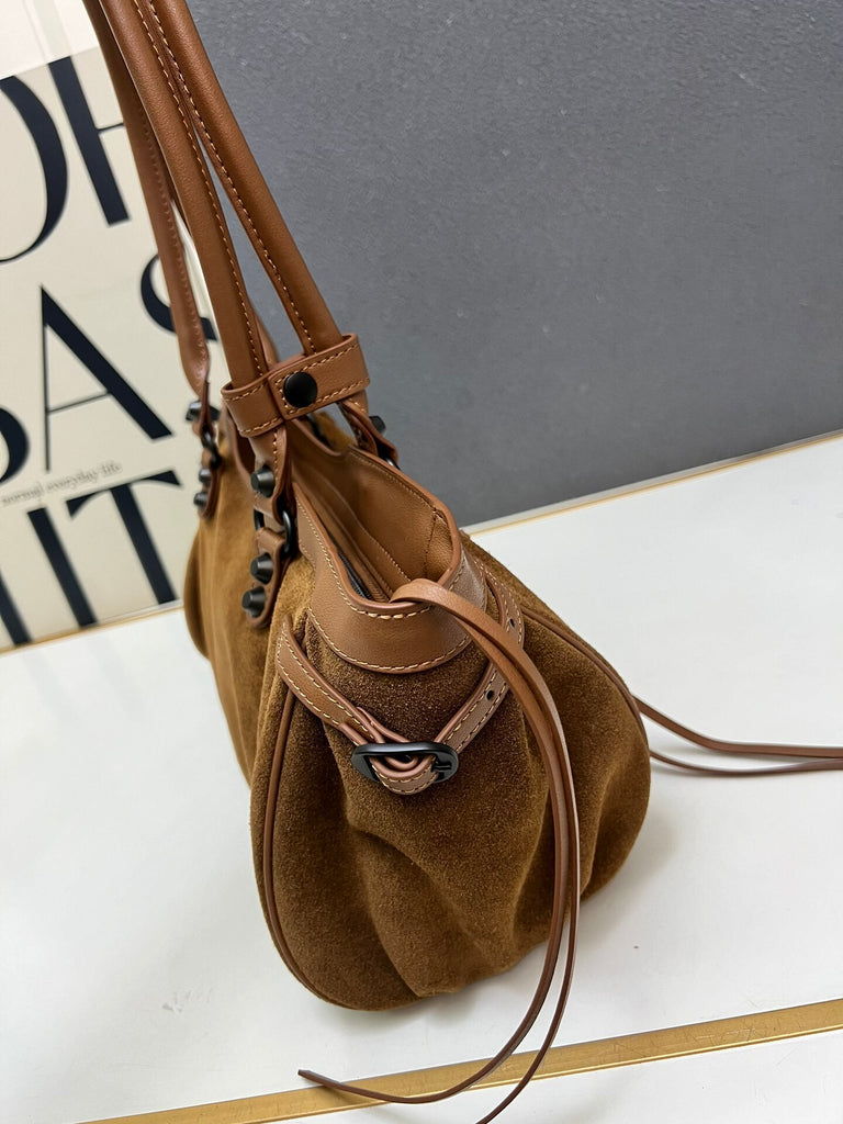 PRE-ORDER BROWN FAUX SUEDE BAG