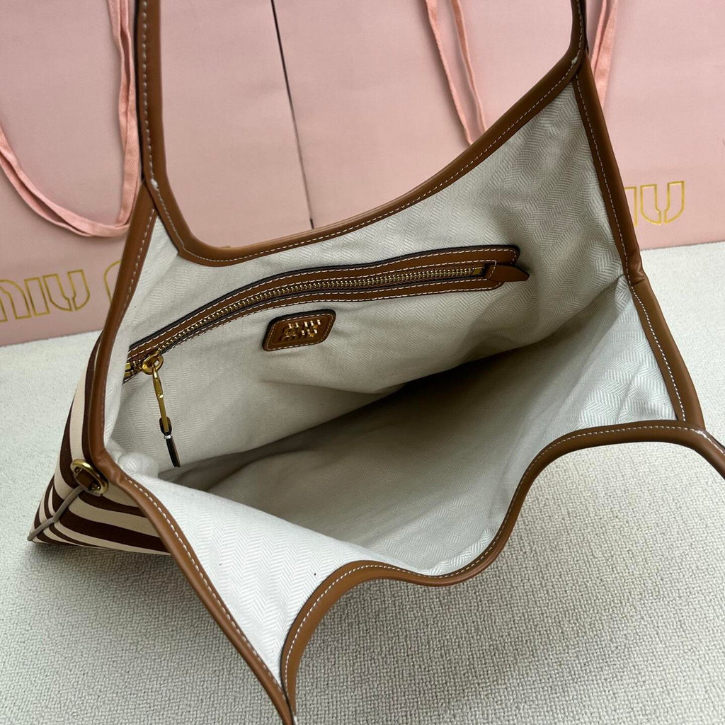 Pre-Order | Brown & Cream Striped Tote Bag
