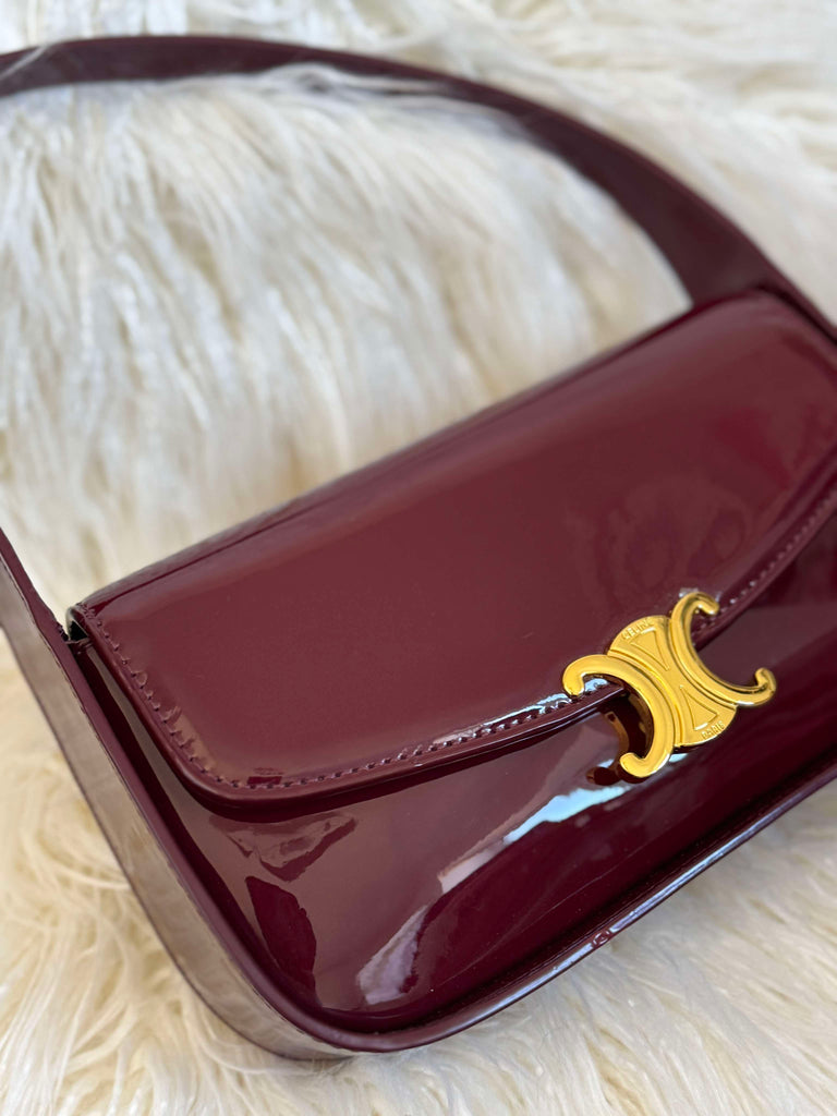 Burugundy Patent Shoulder Bag