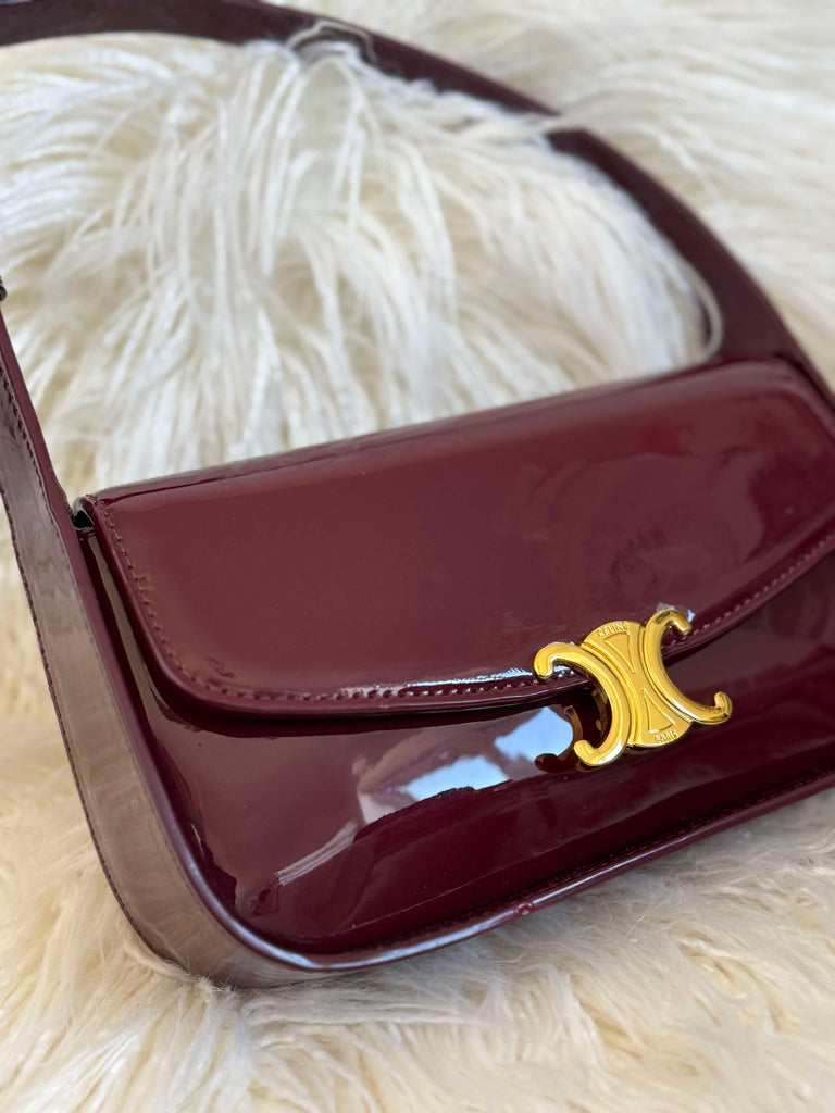 Burugundy Patent Shoulder Bag