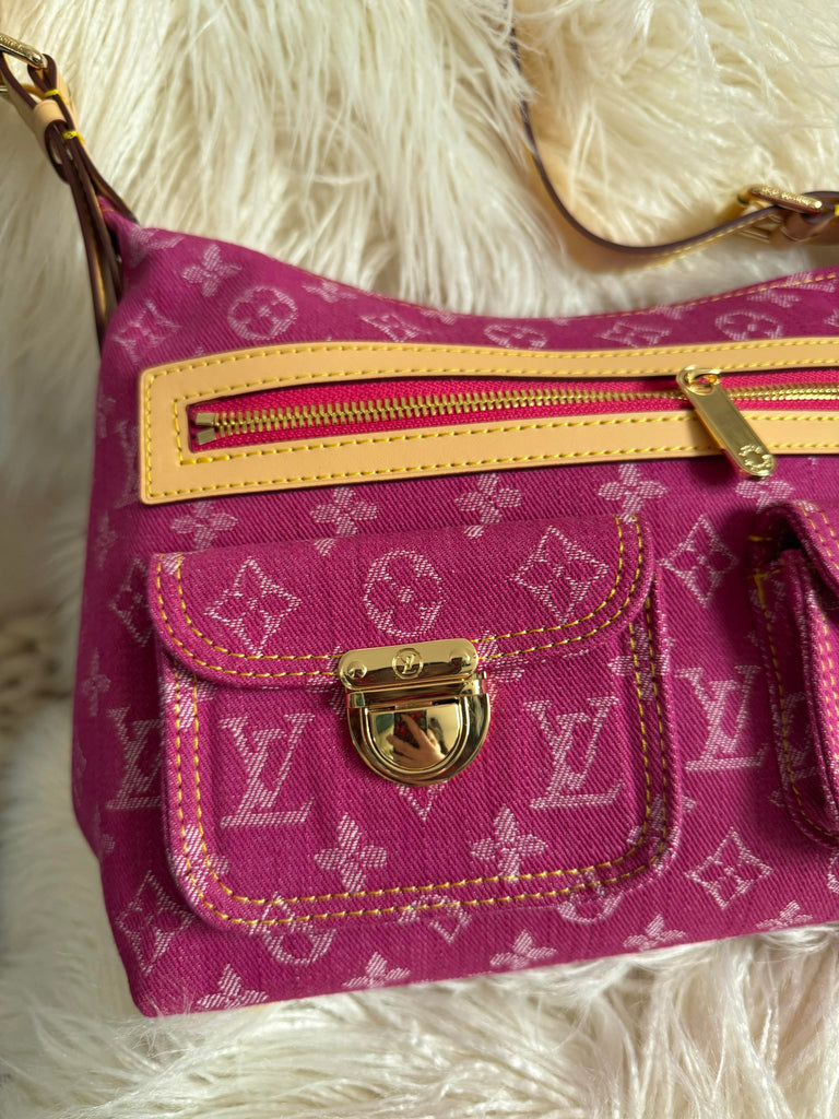 Vintage Style Pink Denim Bag