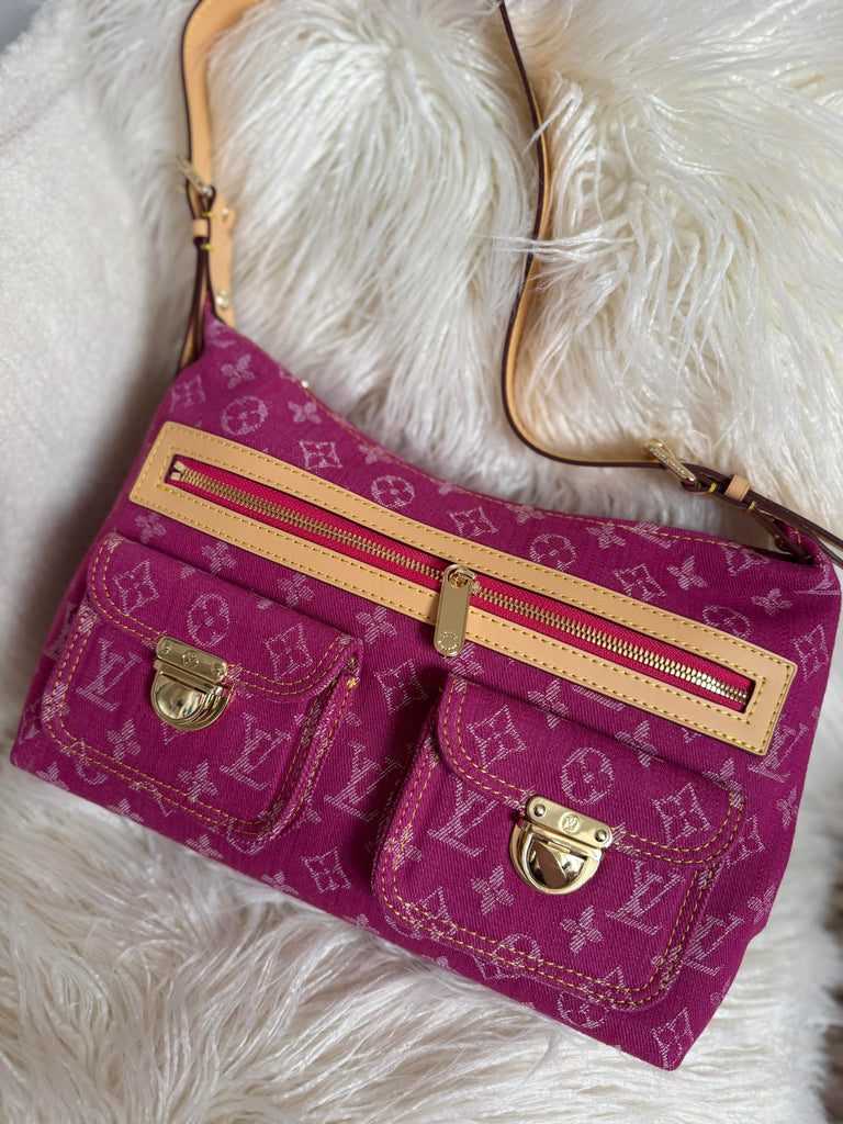 Vintage Style Pink Denim Bag