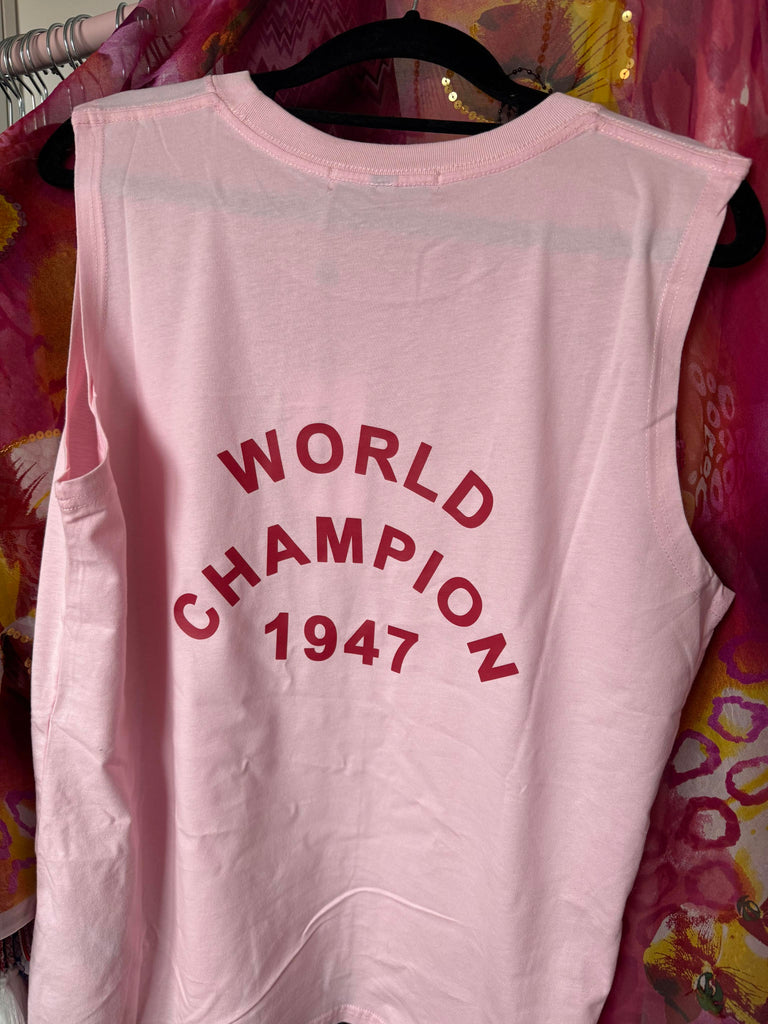 Retro Vest Top in Pink & Red