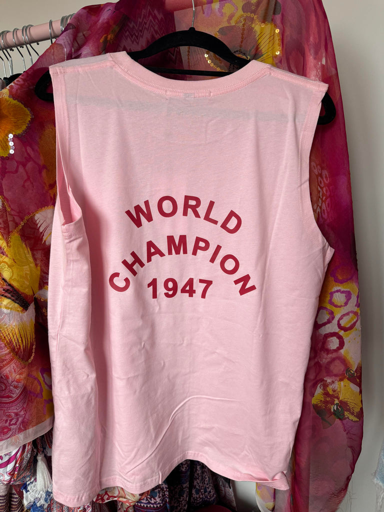 Retro Vest Top in Pink & Red