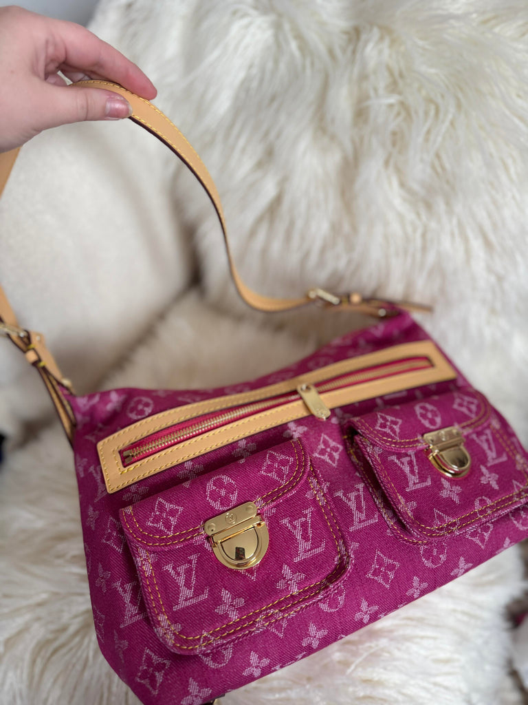 Vintage Style Pink Denim Bag