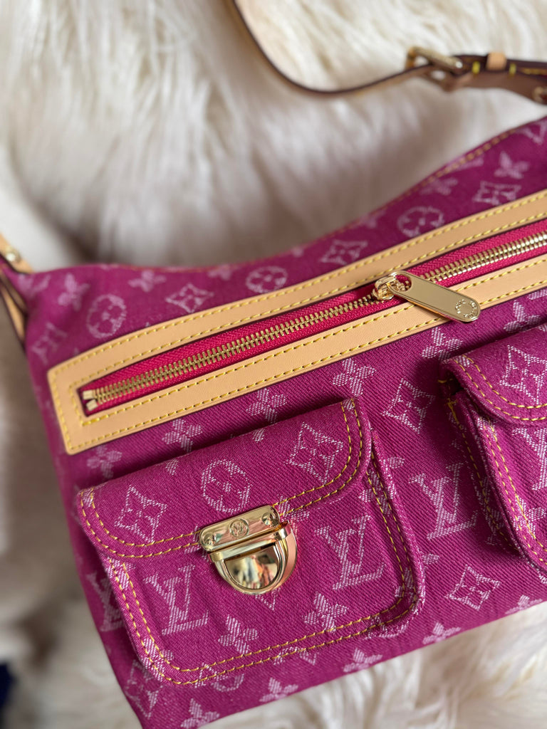 Vintage Style Pink Denim Bag