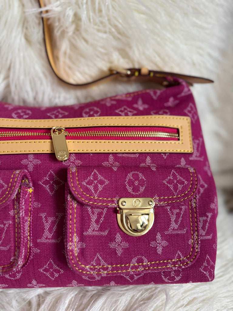 Vintage Style Pink Denim Bag
