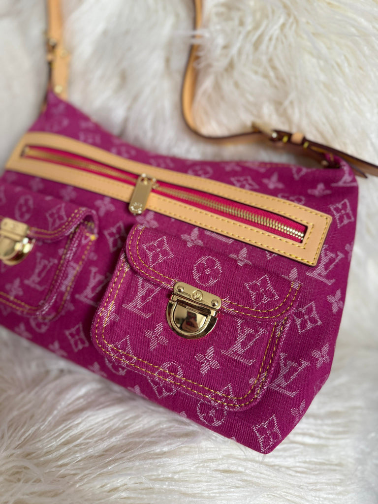 Vintage Style Pink Denim Bag