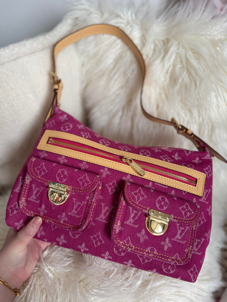 Vintage Style Pink Denim Bag