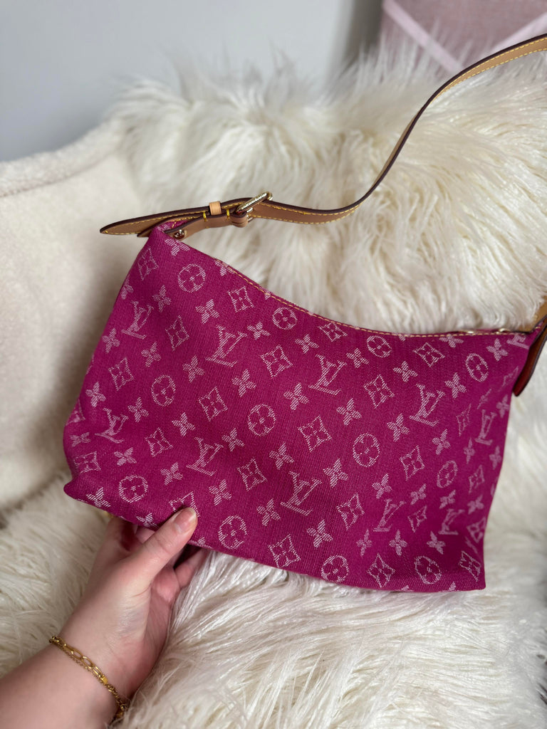 Vintage Style Pink Denim Bag