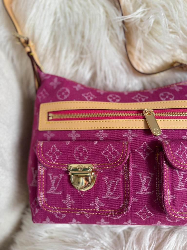 Vintage Style Pink Denim Bag