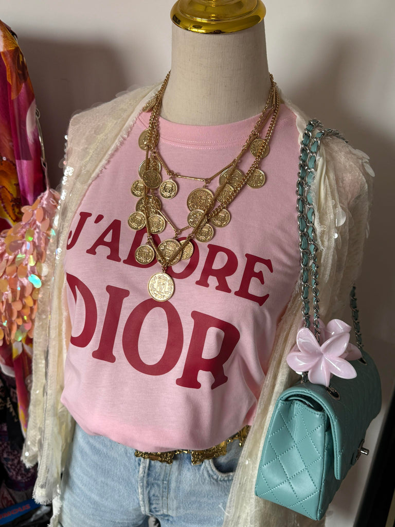 Retro Vest Top in Pink & Red