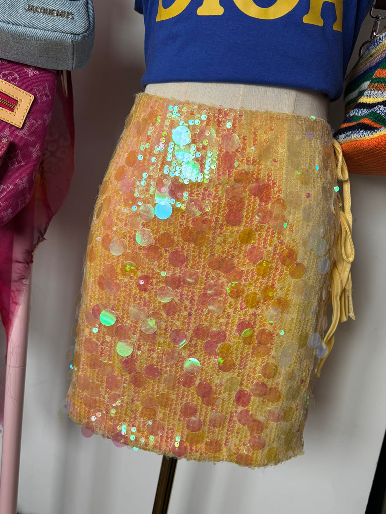 Sequin Yellow Skirt