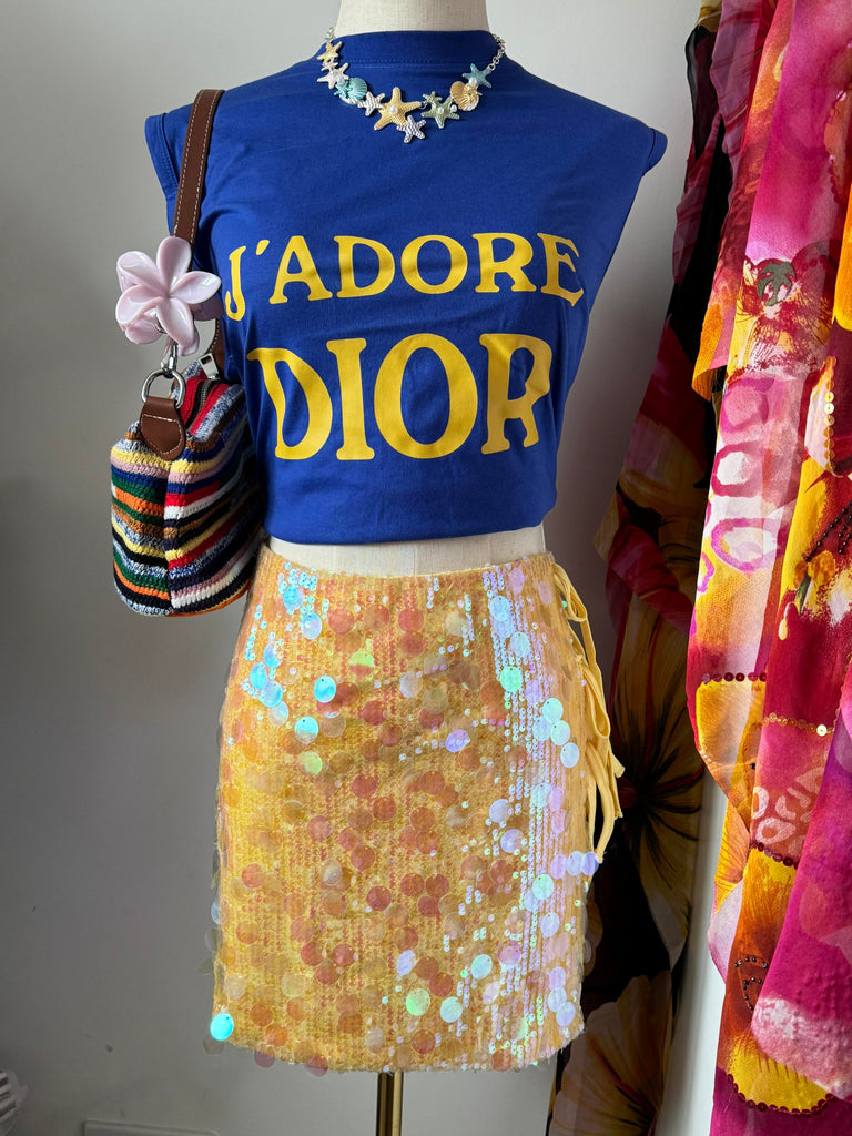 Sequin Yellow Skirt