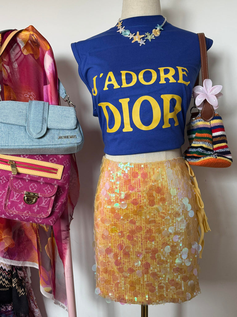 Sequin Yellow Skirt