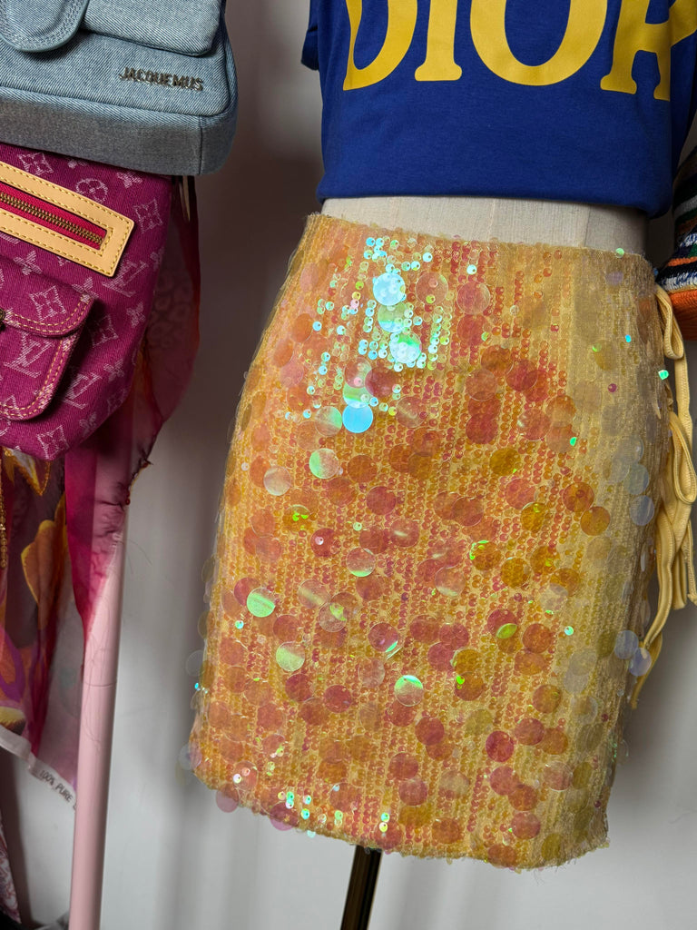 Sequin Yellow Skirt