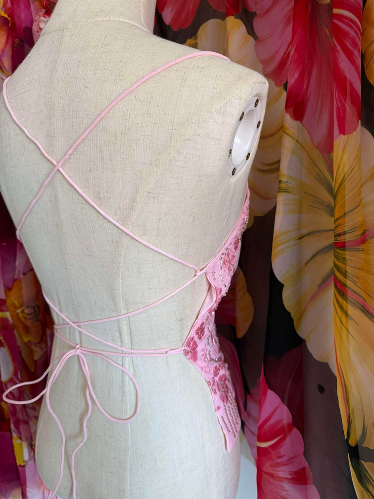 Pink Embellished Strappy Top