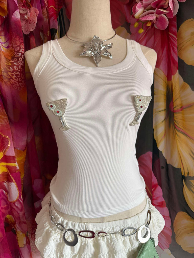 Martini Embellished Vest Top