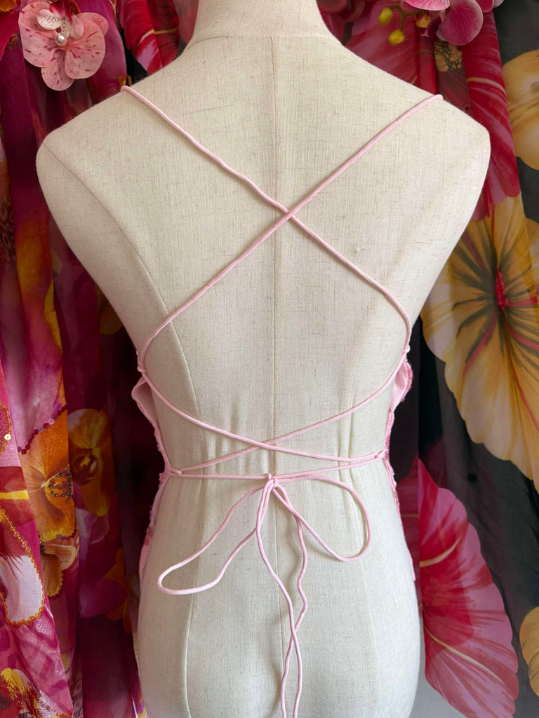 Pink Embellished Strappy Top