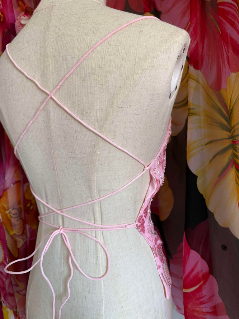Pink Embellished Strappy Top