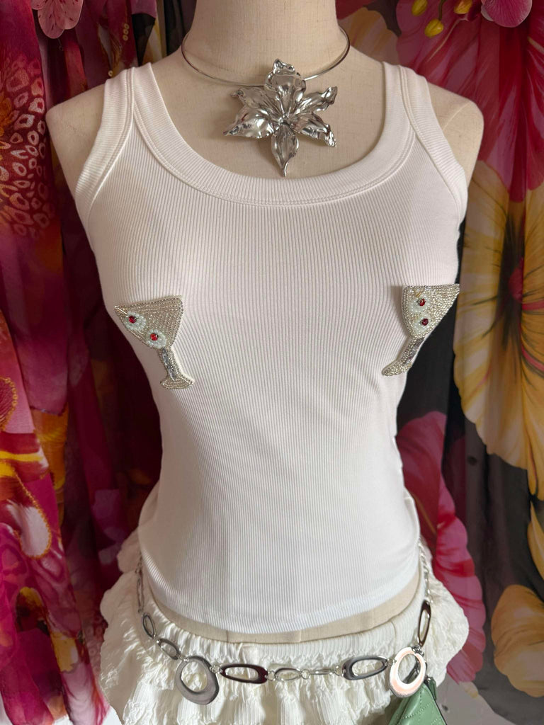 Martini Embellished Vest Top