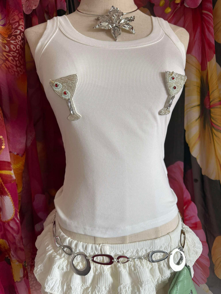 Martini Embellished Vest Top