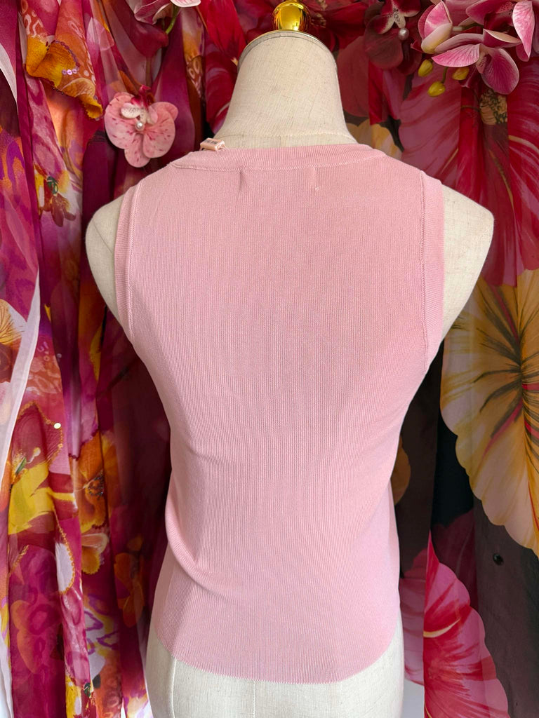 Pink Vest Top with Sparkle Detail