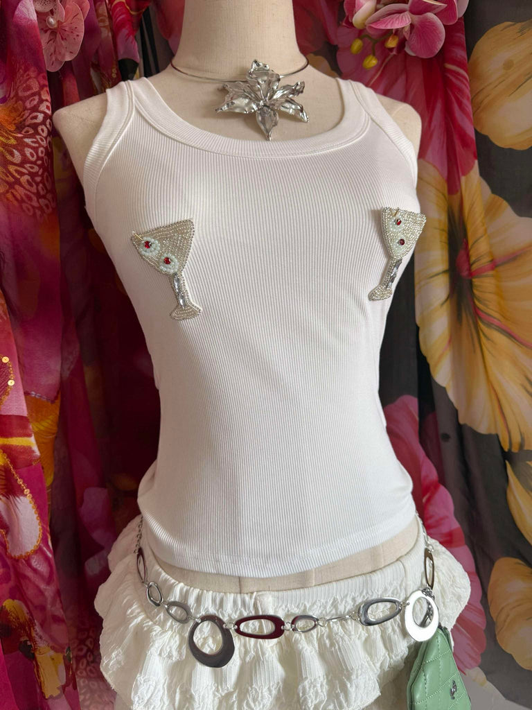 Martini Embellished Vest Top