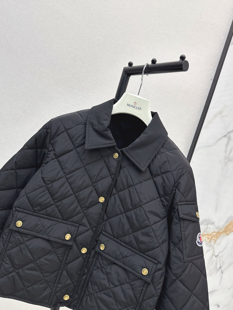 Pre-Order | Quilted Black Jacket with Gold Button Detail
