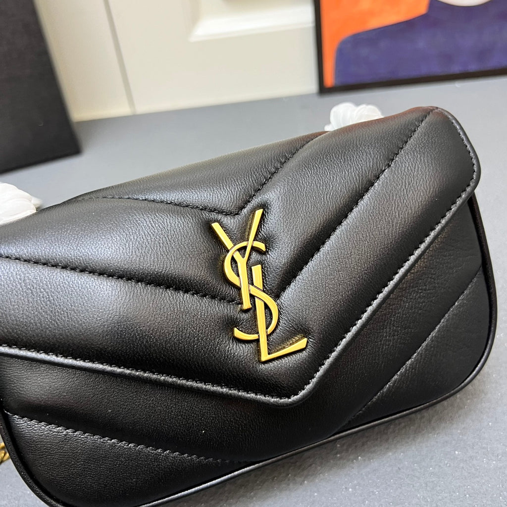 Black Quilted Mini Chain Shoulder Bag – Pre-Order