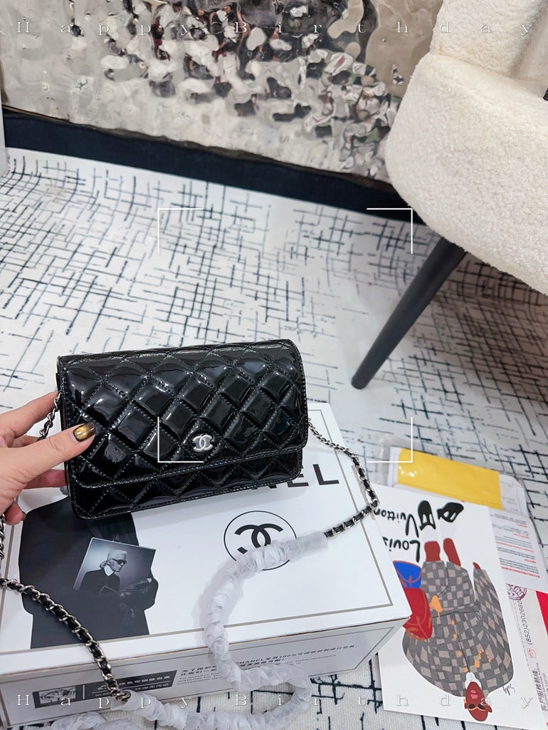 PRE-ORDER | Patent Cross Body Bag in Black or Burgundy