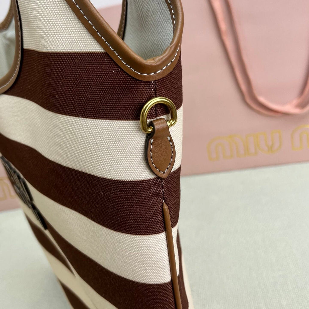Pre-Order | Brown & Cream Striped Tote Bag