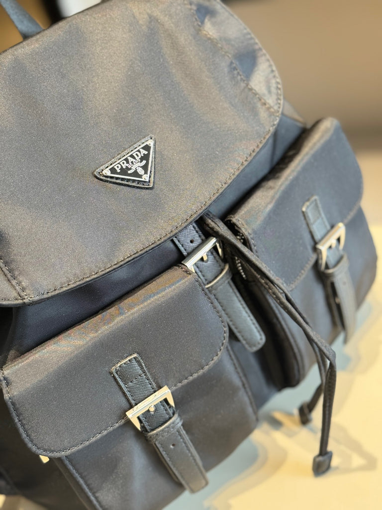 Pre-Order | Nylon Buckle Detail Backpack – Black